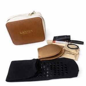 Lanvin Brown and Cream Toiletry Bag for Business Class in Turkish Airlines